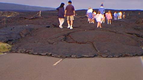 Looks like this lava from the volcano get a little lost...